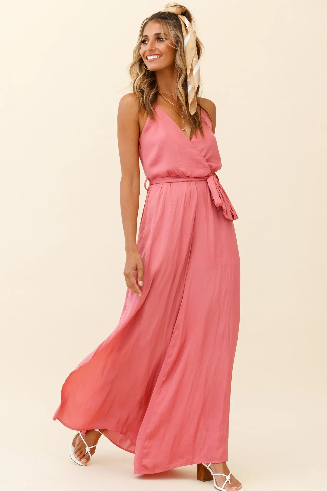 Miso Wide-Leg Cami Jumpsuit Rose