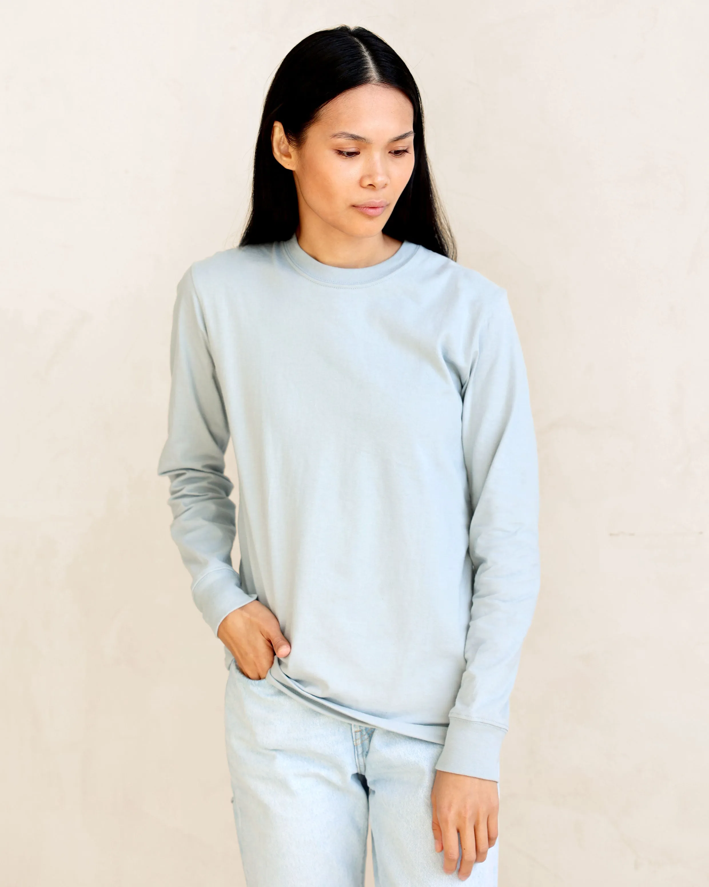 Monday Long Sleeve Tee Blueish - Unisex