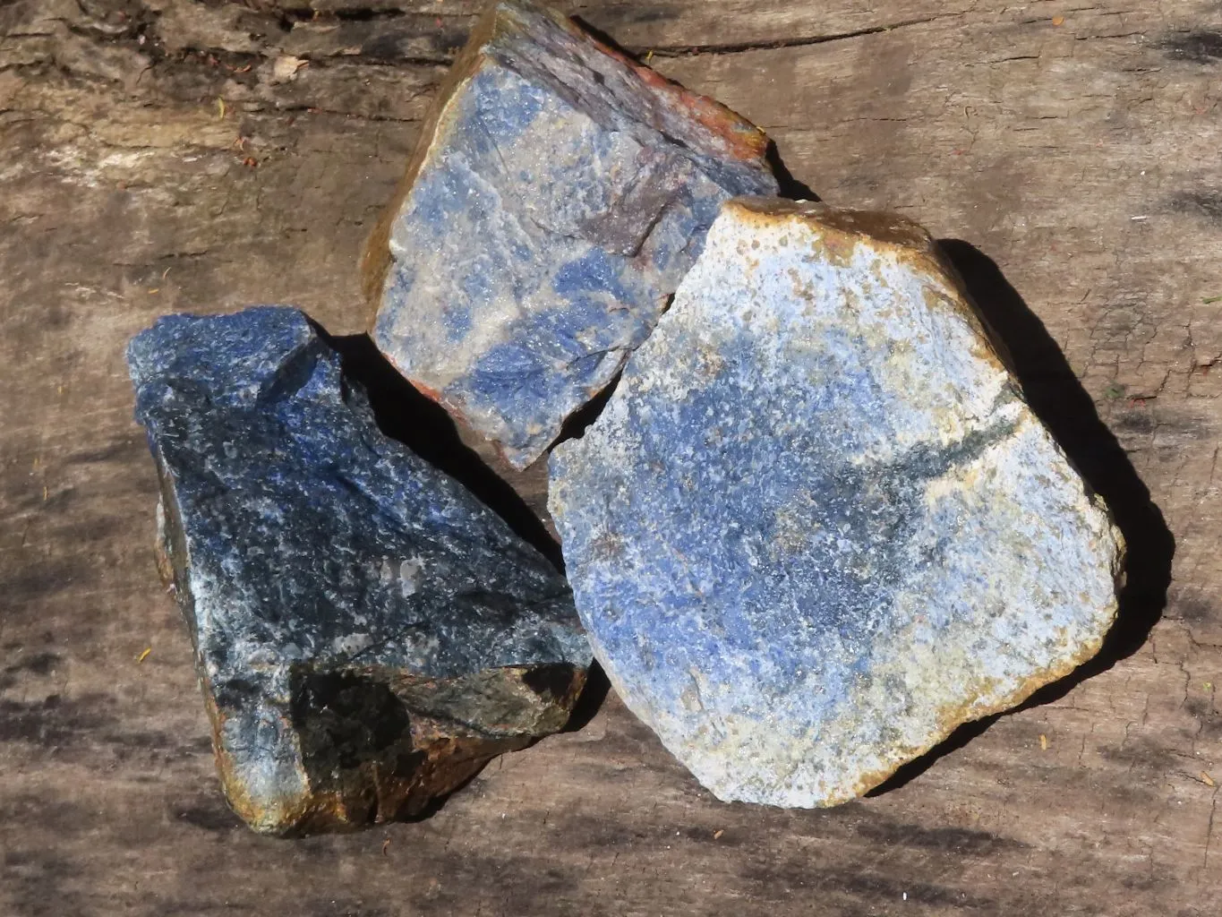 Natural Rare Blue Dumortierite Rough Specimens x 6 From Mozambique