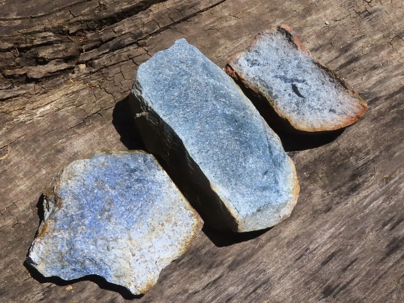 Natural Rare Blue Dumortierite Rough Specimens x 6 From Mozambique