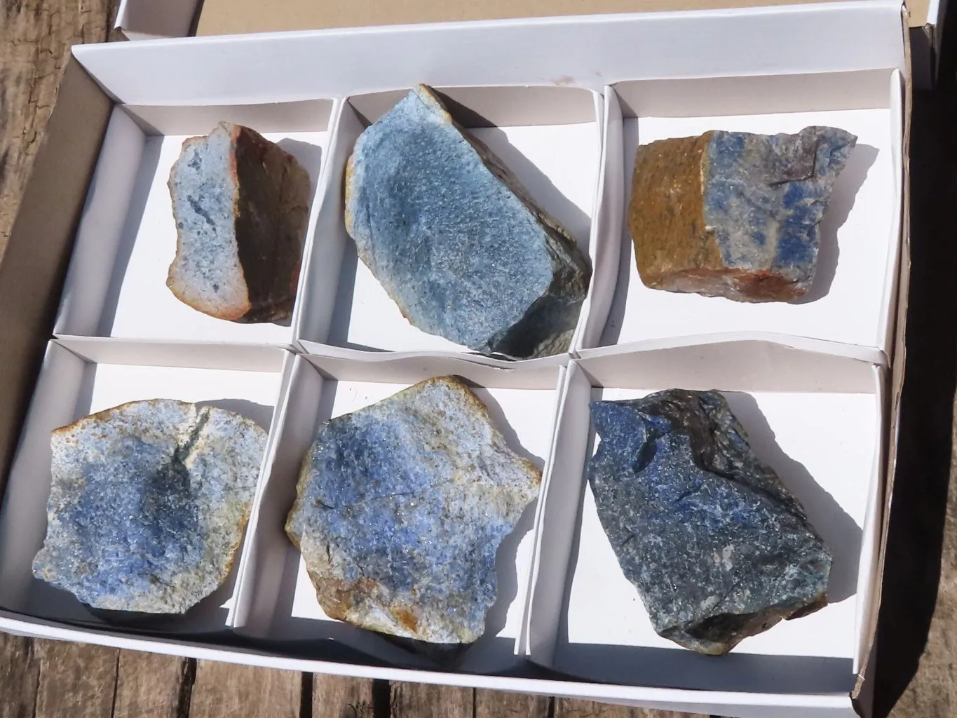 Natural Rare Blue Dumortierite Rough Specimens x 6 From Mozambique