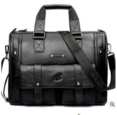 New Luxury Cow Genuine Leather Business Men's Briefcase Male Shoulder Bag