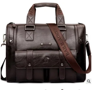 New Luxury Cow Genuine Leather Business Men's Briefcase Male Shoulder Bag