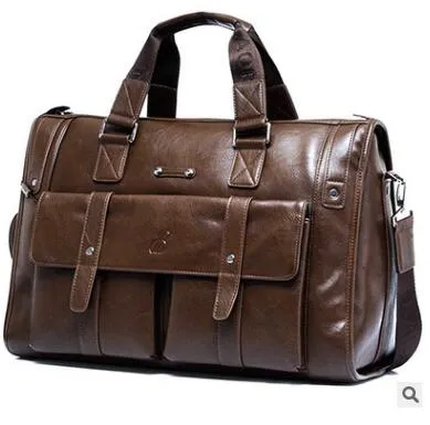 New Luxury Cow Genuine Leather Business Men's Briefcase Male Shoulder Bag