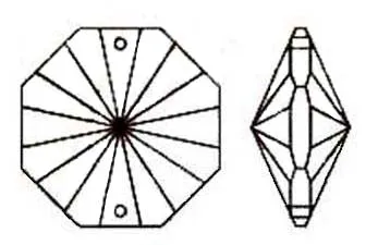 Octagon Crystal 18mm Clear Prism with Two Holes