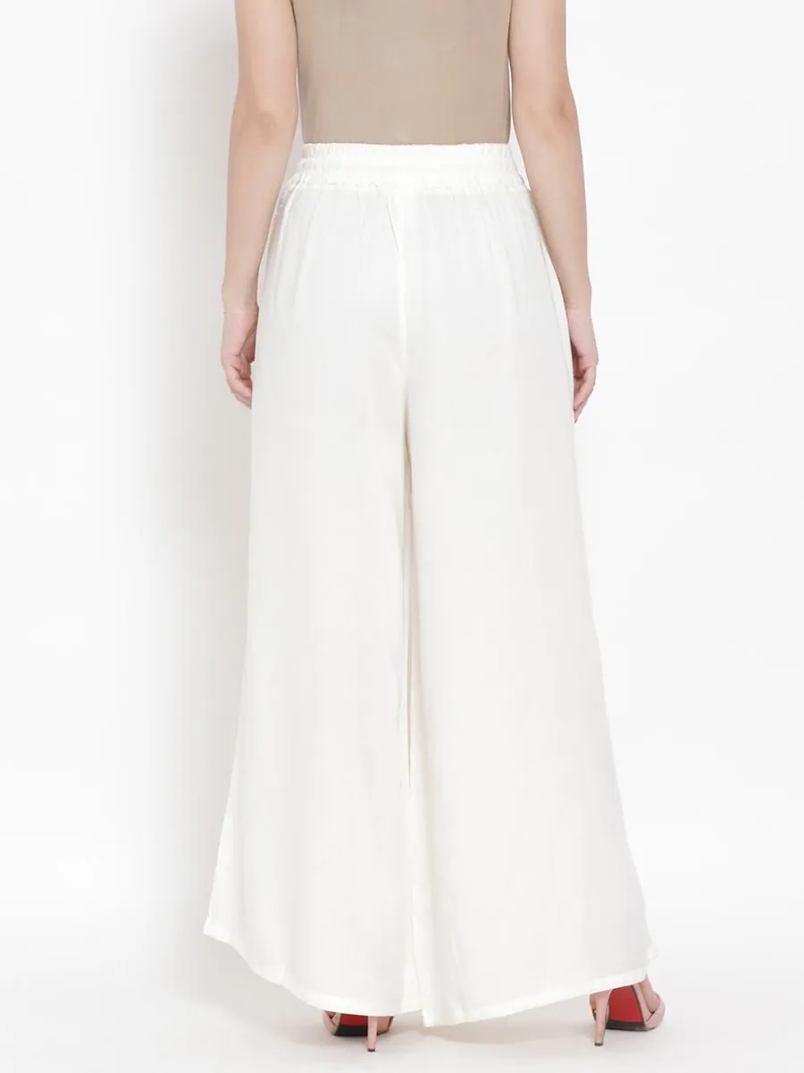 Off-White Palazzo Pants for Ladies