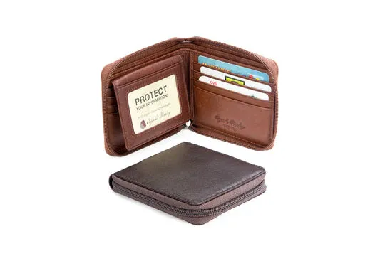 Osgoode Marley RFID Zippered Passcase Leather Wallet- 1225