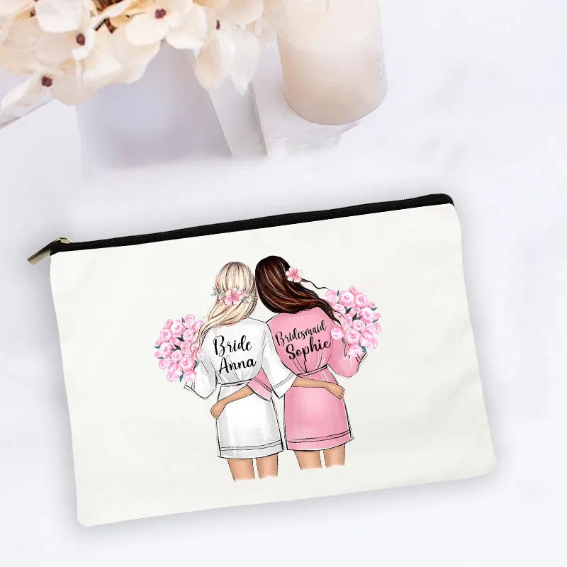 Personalised Makeup Bag Custom Name  Cosmetic Bags Travel Toiletry Organizer Bride Storage Make Up Case Wedding Bridesmaid Gifts