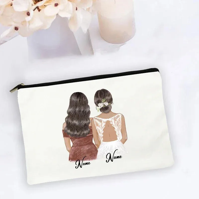 Personalised Makeup Bag Custom Name  Cosmetic Bags Travel Toiletry Organizer Bride Storage Make Up Case Wedding Bridesmaid Gifts