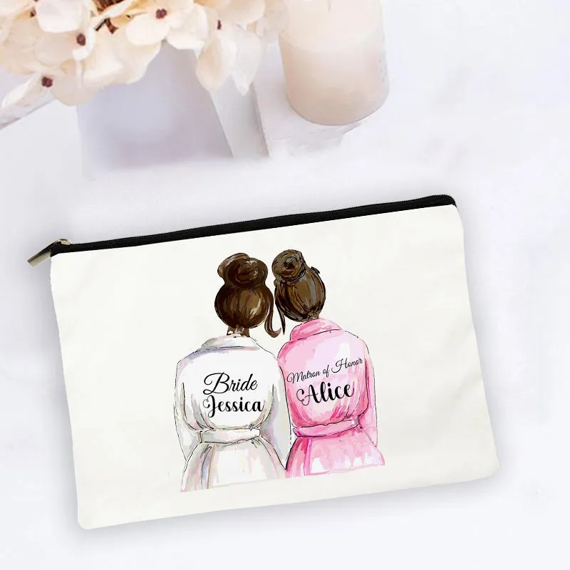 Personalised Makeup Bag Custom Name  Cosmetic Bags Travel Toiletry Organizer Bride Storage Make Up Case Wedding Bridesmaid Gifts