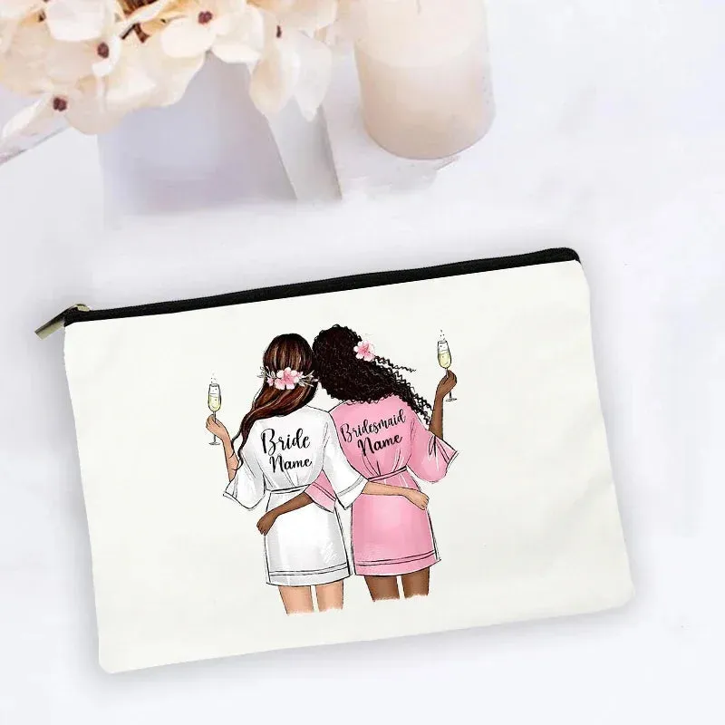 Personalised Makeup Bag Custom Name  Cosmetic Bags Travel Toiletry Organizer Bride Storage Make Up Case Wedding Bridesmaid Gifts