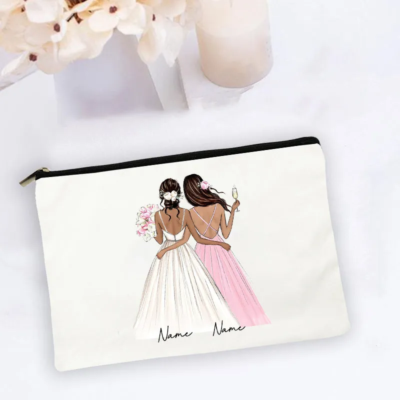 Personalised Makeup Bag Custom Name  Cosmetic Bags Travel Toiletry Organizer Bride Storage Make Up Case Wedding Bridesmaid Gifts