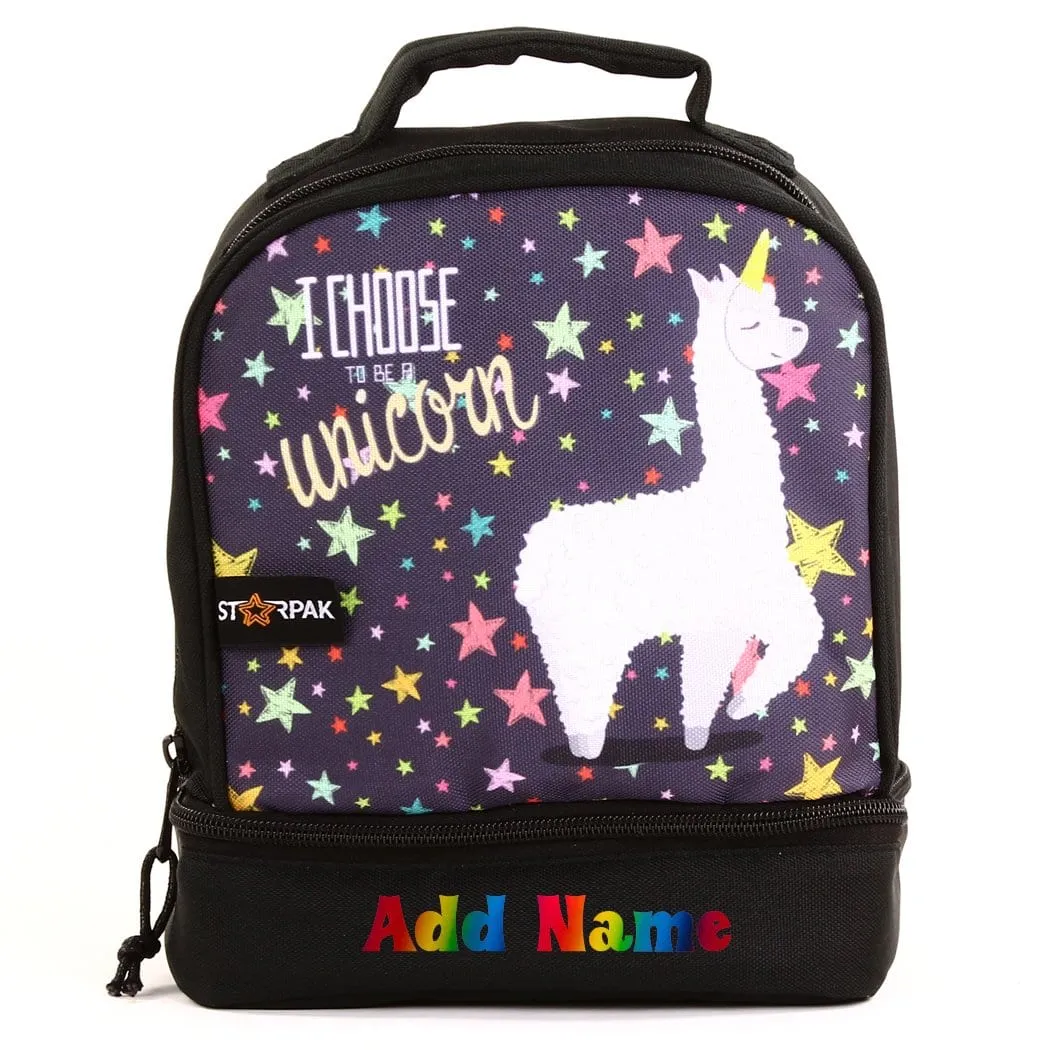 Personalized School Backpack or Lunch Bag - Llama