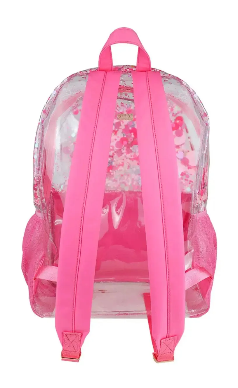 Pink Party Heavy Duty Confetti Pink Clear Backpack