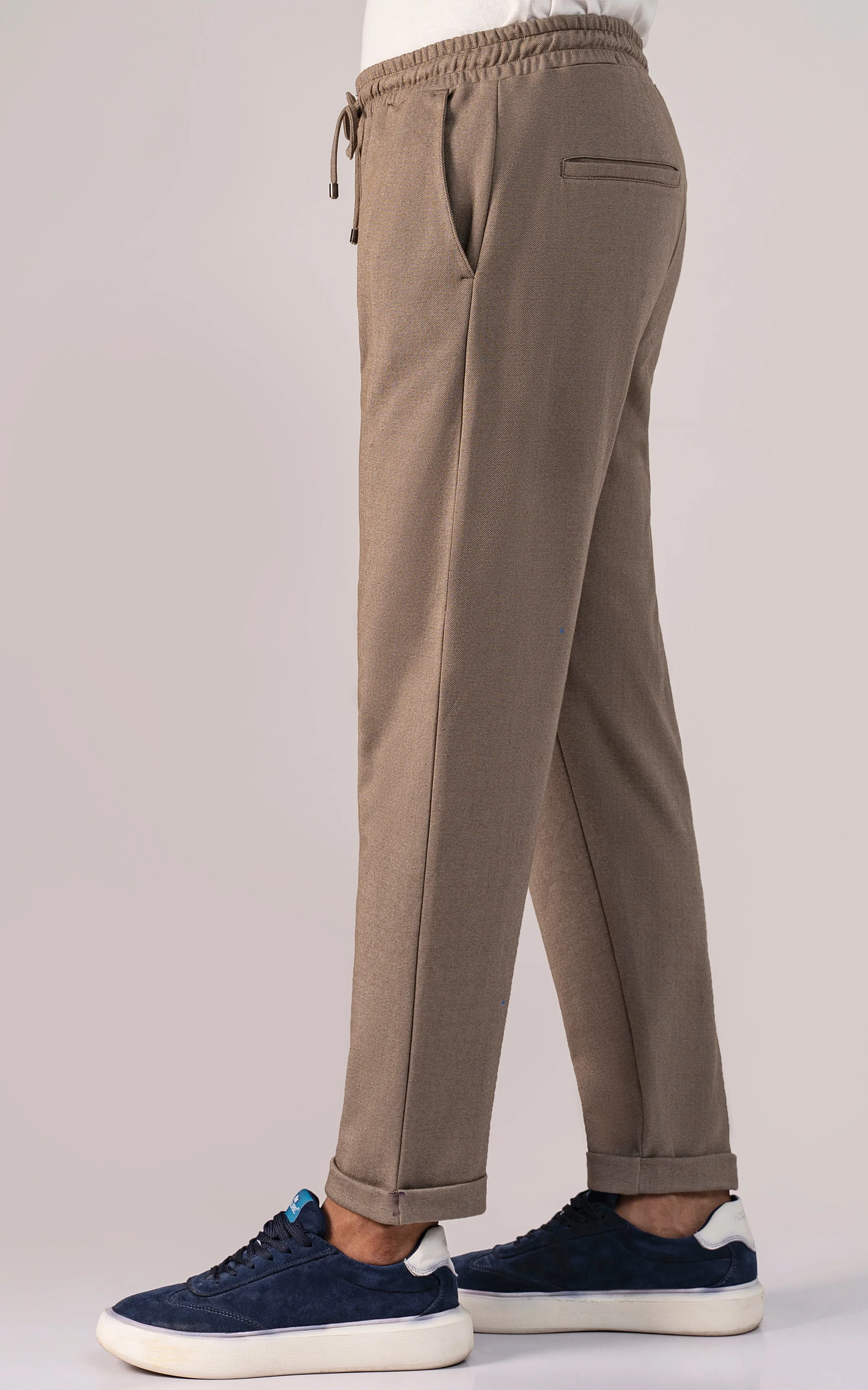 PIQUE INTERLOCK TROUSER KHAKI MELANGE