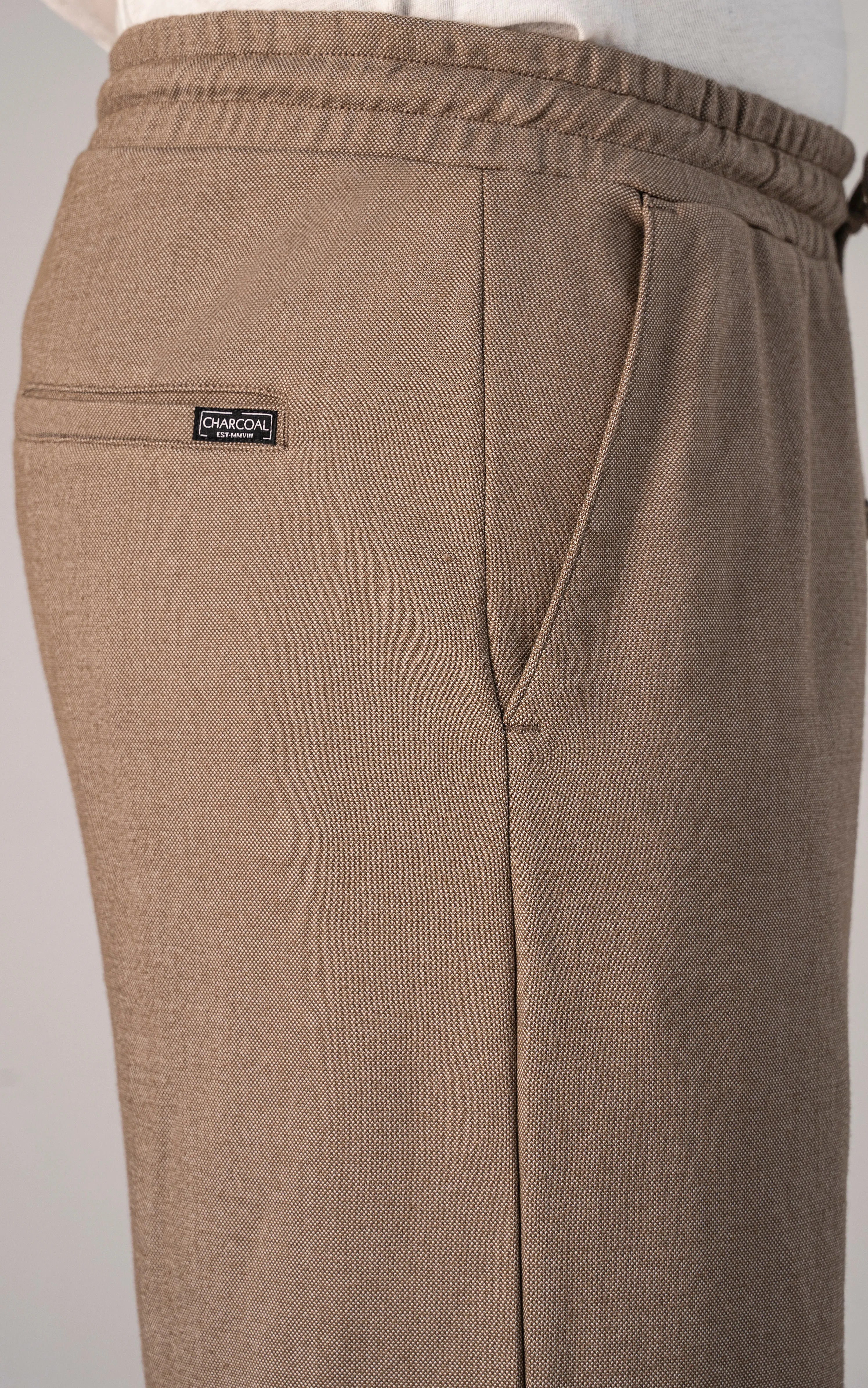 PIQUE INTERLOCK TROUSER KHAKI MELANGE