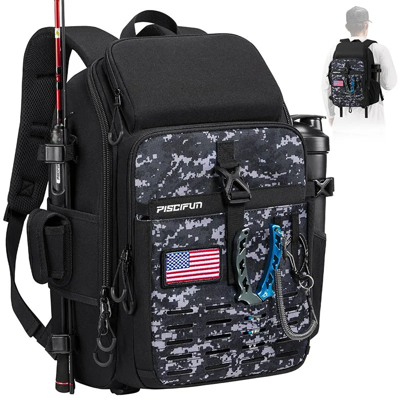 Piscifun Fishing Backpack with Rod & Gear Holder