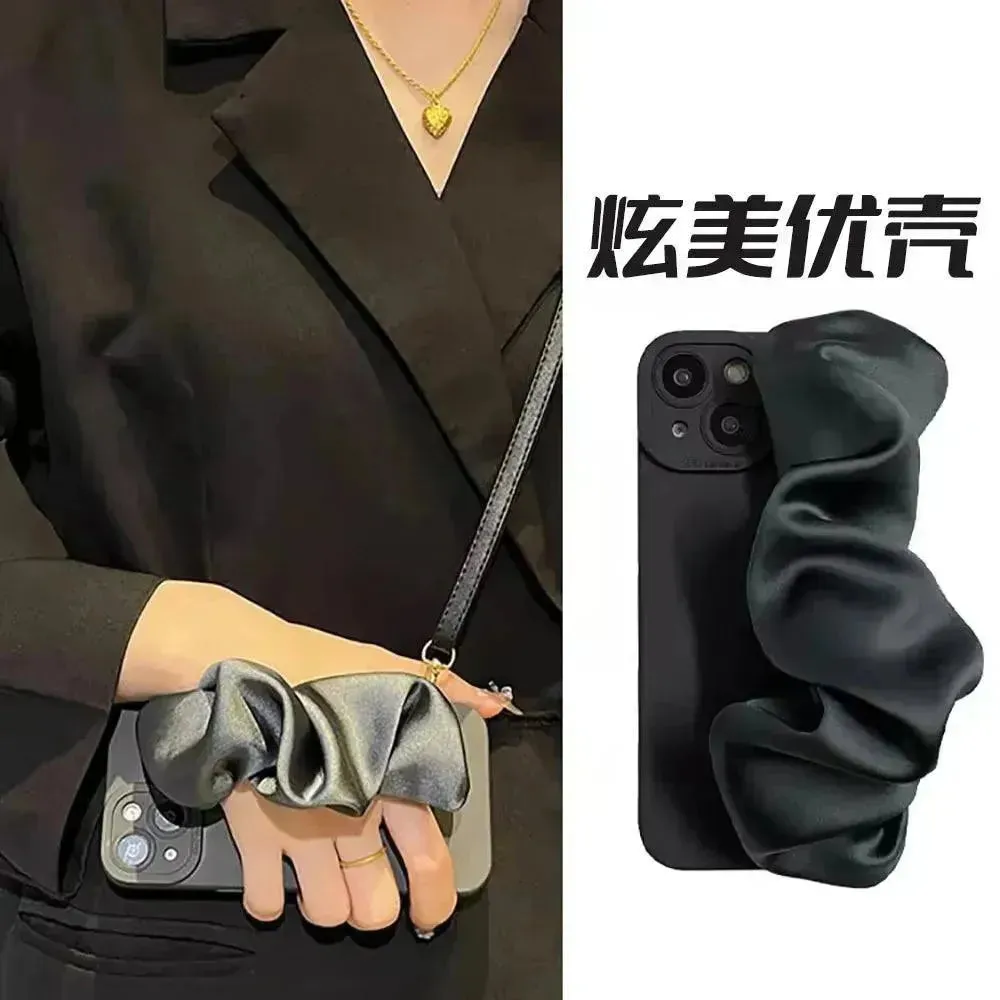 Pleated Wristband Bag Phone Case (For iPhones)