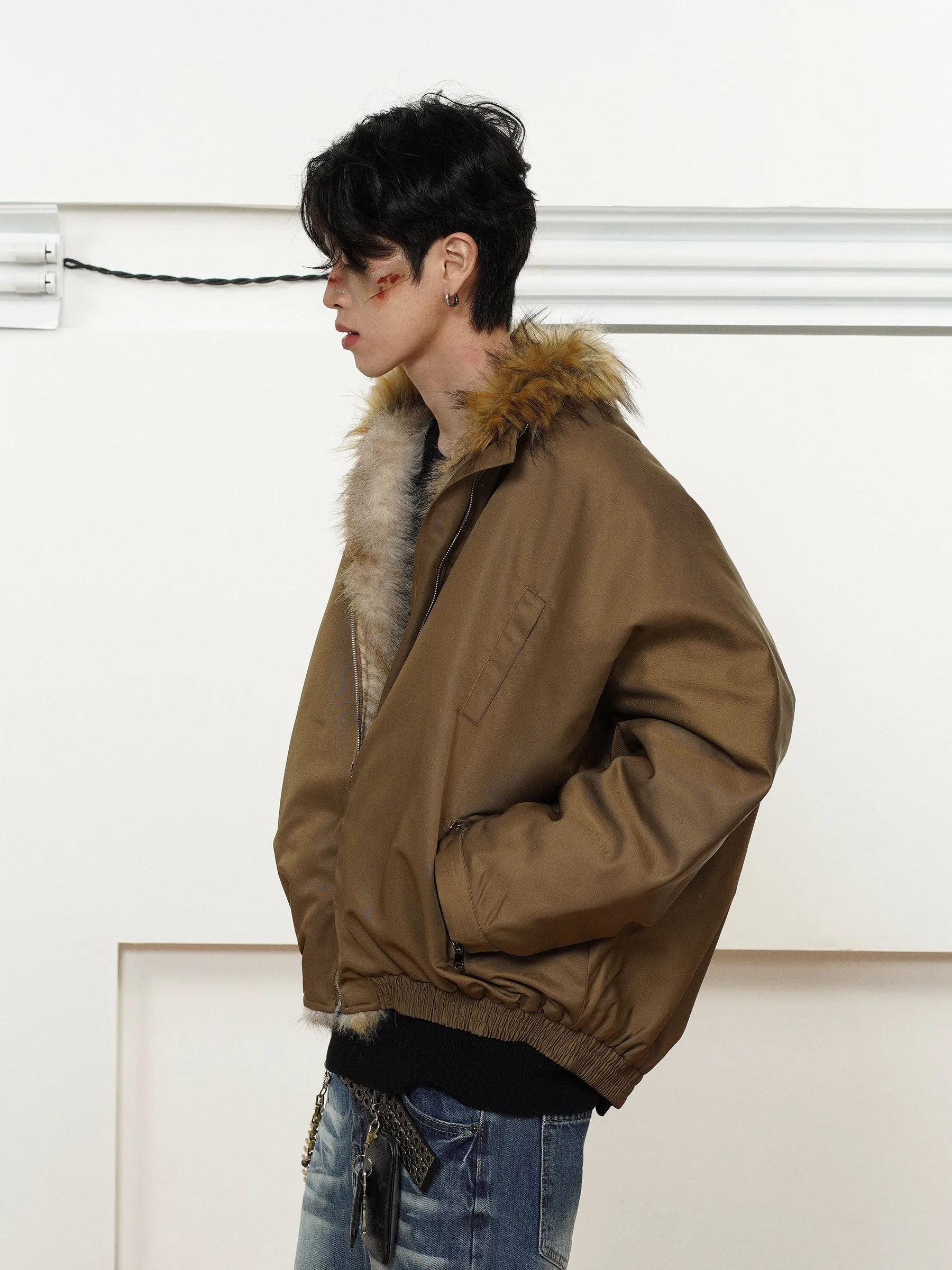 QS147B casual fur jacket