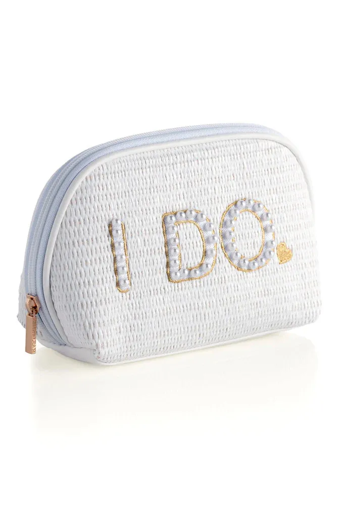 "I Do" Zip Pouch in White