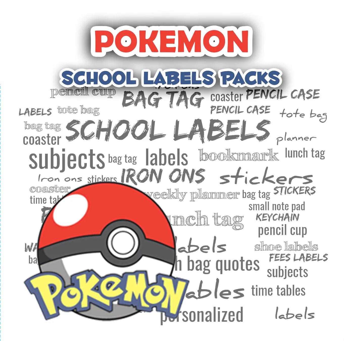 ""Pokemon" School labels packs