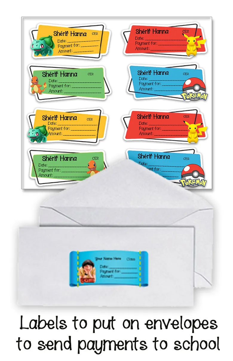 ""Pokemon" School labels packs