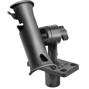 RAM Mount RAM Tube Jr. Rod Holder with Short 4in Length Post Spline & Flush Mounting Base