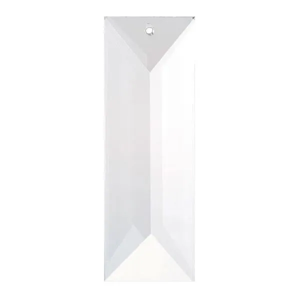 Rectangular Crystal 3 inches Clear Prism with One Hole on Top