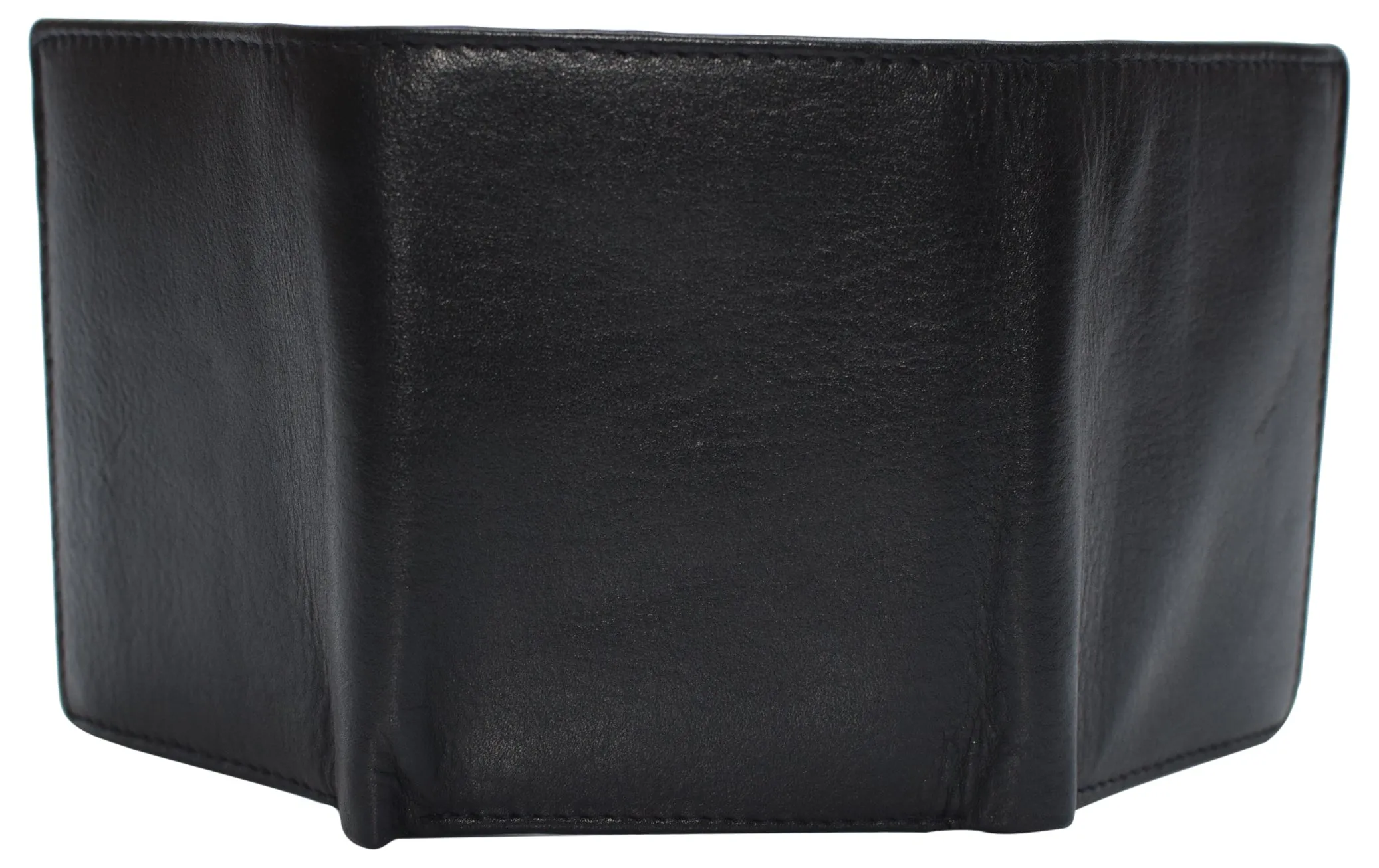 RFID Blocking Genuine Leather Trifold Classic Style Wallet 631107