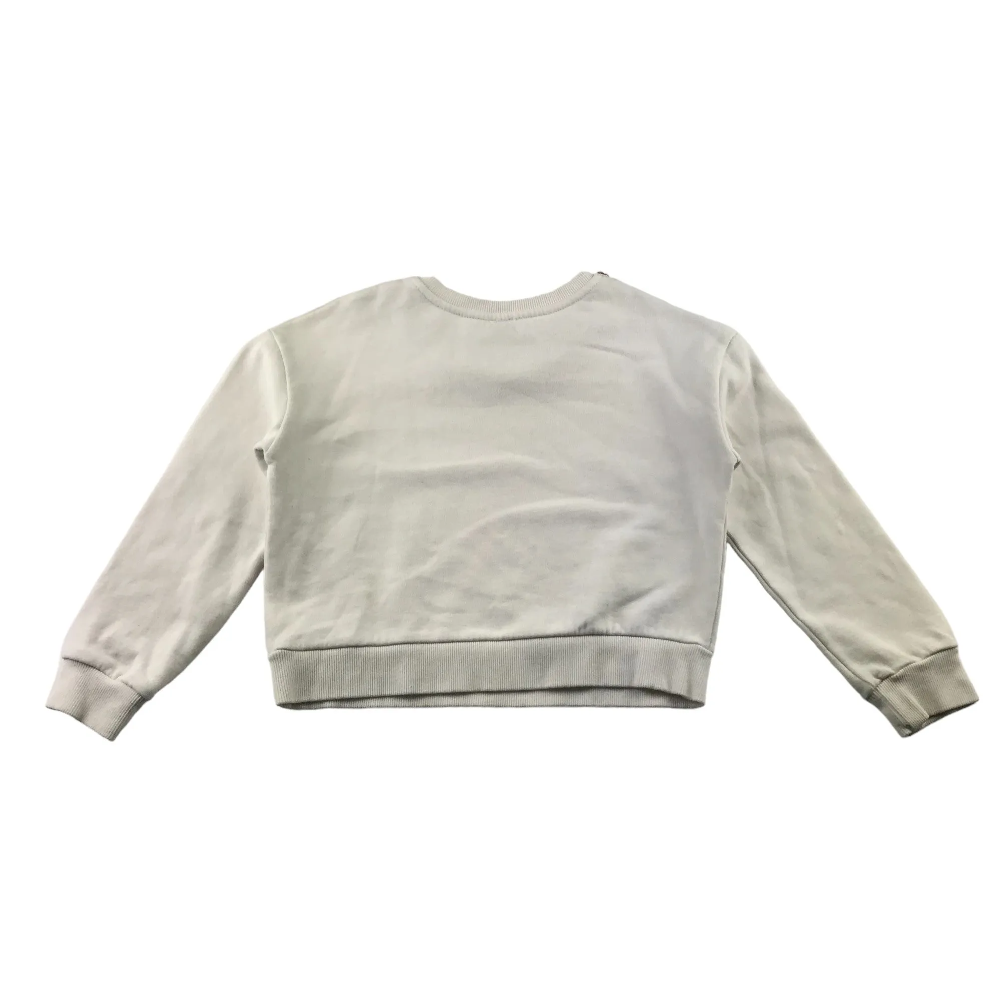 River Island sweater 7-8 years white cropped with sequin floral neck piece