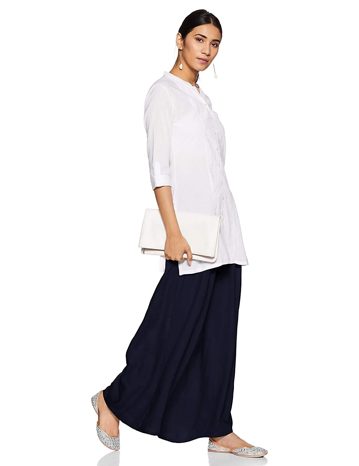 Rupa Dark Blue Palazzo Pants for Woman