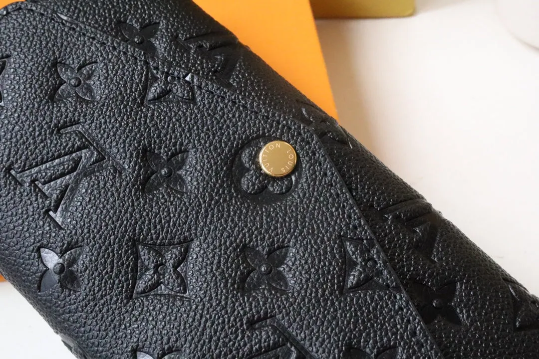 SARAH WALLET BLACK MONOGRAM EMPREINTE 19CM