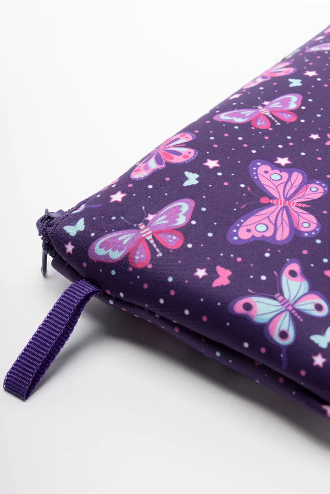 Single Zip Long Pencil Bag Purple