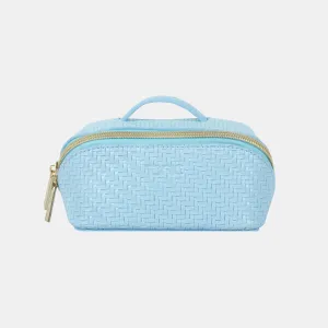 Small Beauty Bag - Herringbone Bluebell