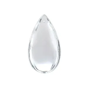 Smooth Pear Crystal 2.5 inches Clear Prism with One Hole on Top