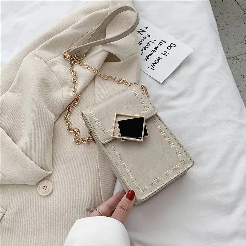 Solid color female bag 2020 new messenger bag ladies shoulder bag luxury designer female bag mini chain bag mobile phone bag