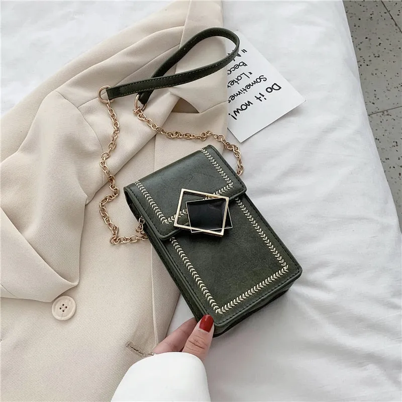 Solid color female bag 2020 new messenger bag ladies shoulder bag luxury designer female bag mini chain bag mobile phone bag