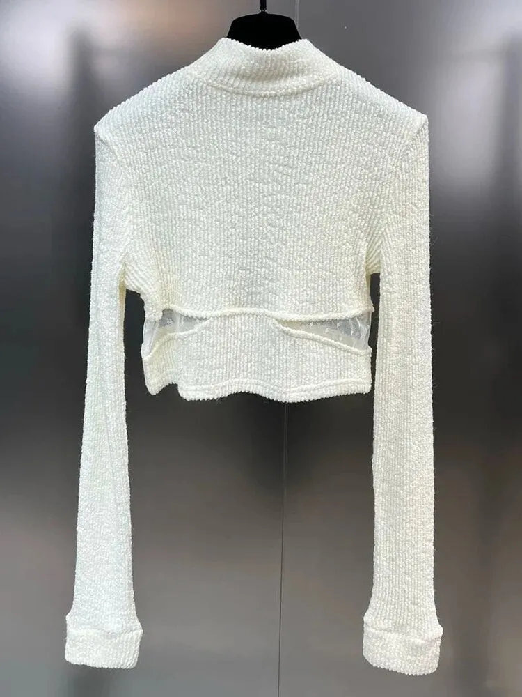 Solid Knitting Sweater For Women Stand Collar Long Sleeve Losoe Causal Temeprament Sweater Female Fashion Clothing