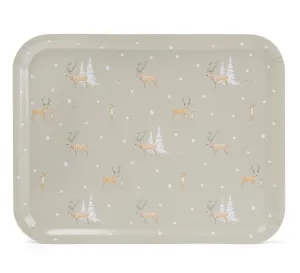 Sophie Allport 'Christmas Stags' Printed Birchwood Tray