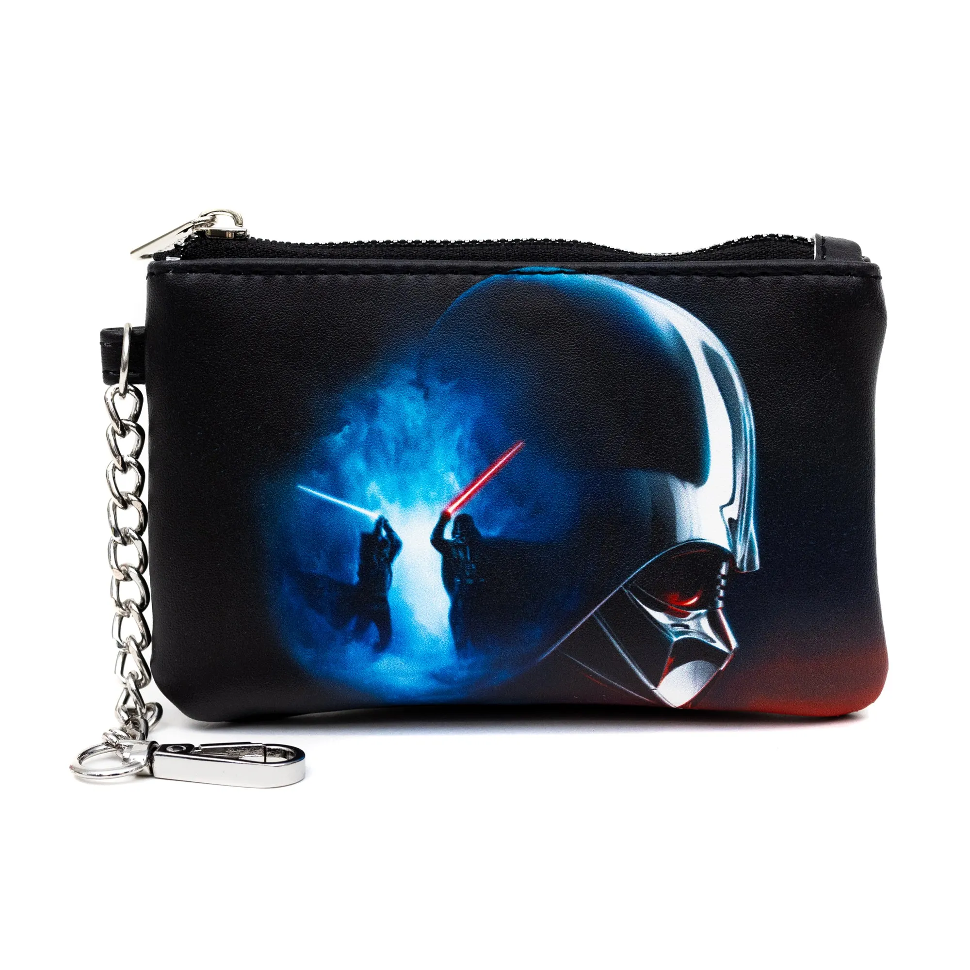 Star Wars Bag and Wallet Combo, Star Wars Darth Vader and Luke Skywalker Battle Scene Black, Vegan Leather