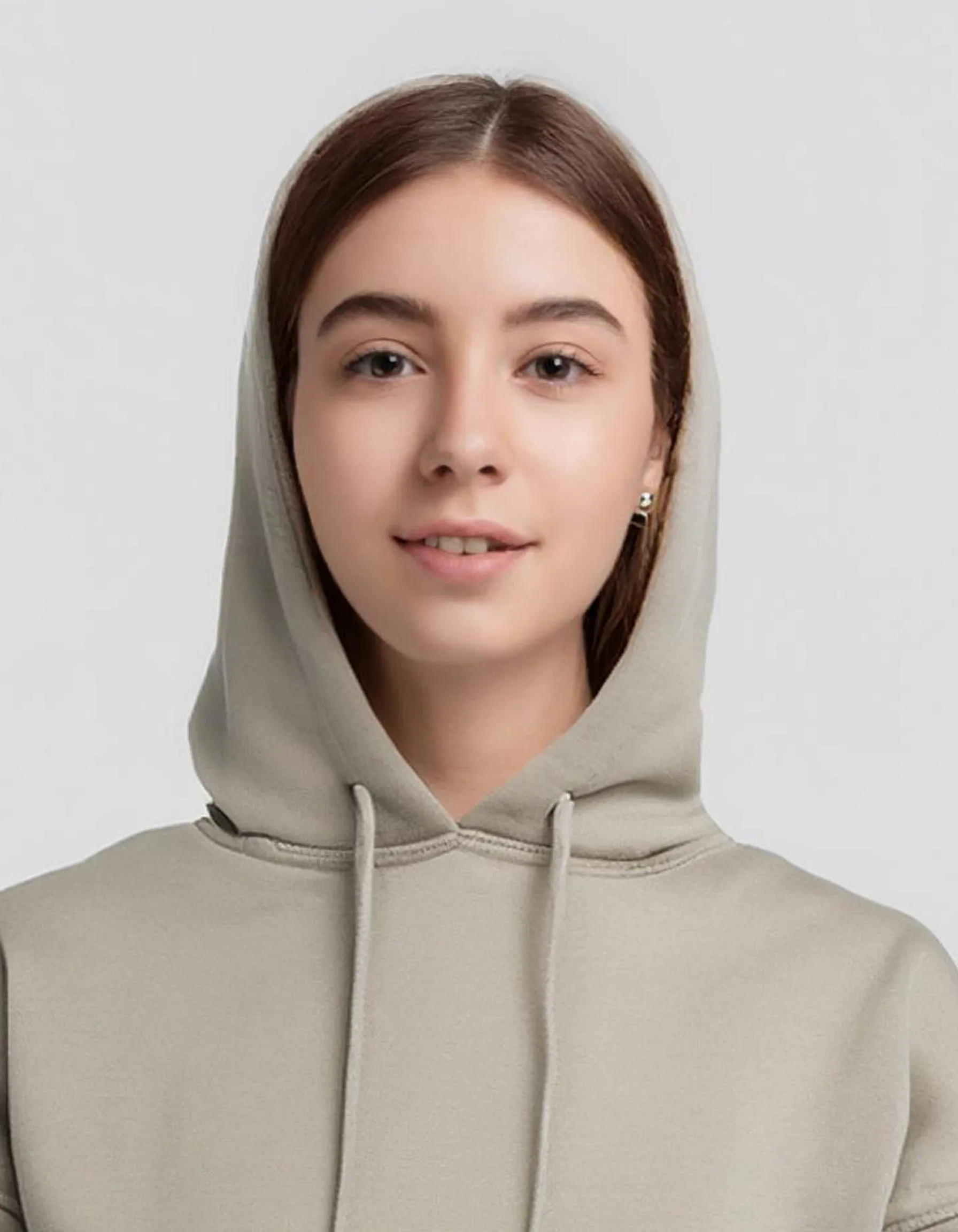 Stone Casual Beige Hoodie