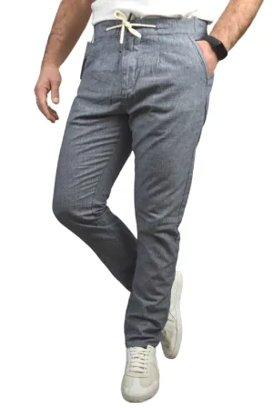 Trez pantalone casual da uomo in lino Poly 2233 M46439 736 grey