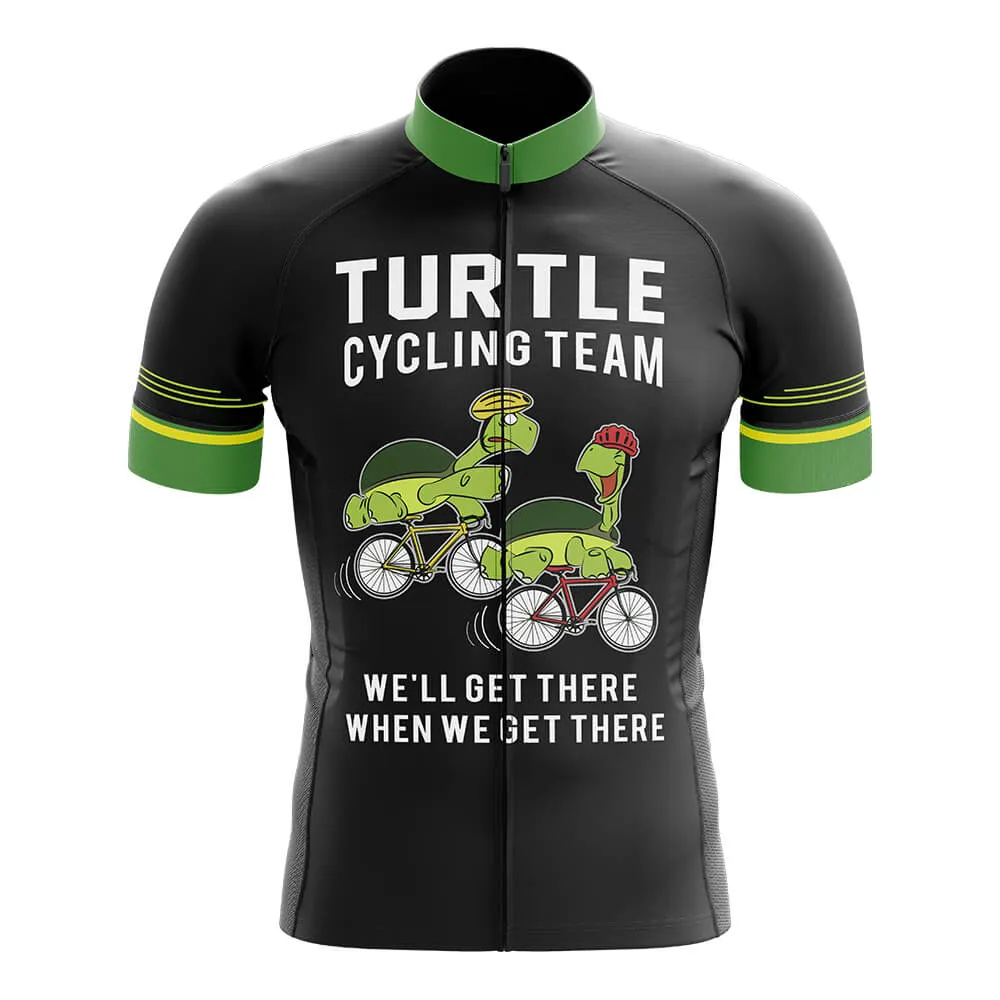 Turtle Cycling Team Black Men's Short Sleeve Cycling Jersey