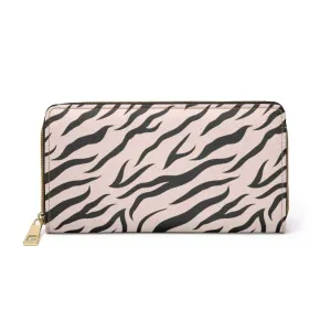 Uniquely You Womens Wallet - Zip Purse / Pink & Black Zebra Stripe