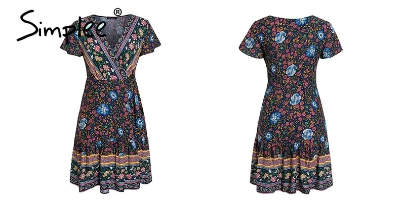 VenusFox Bohemian floral summer dress