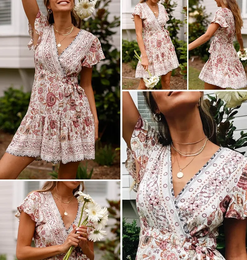 VenusFox Bohemian floral summer dress