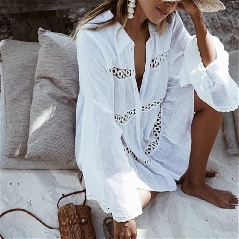 VenusFox Cotton Tunic Beach Bohemian Dress