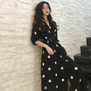 VenusFox Fashion Casual Polka Dot Dress