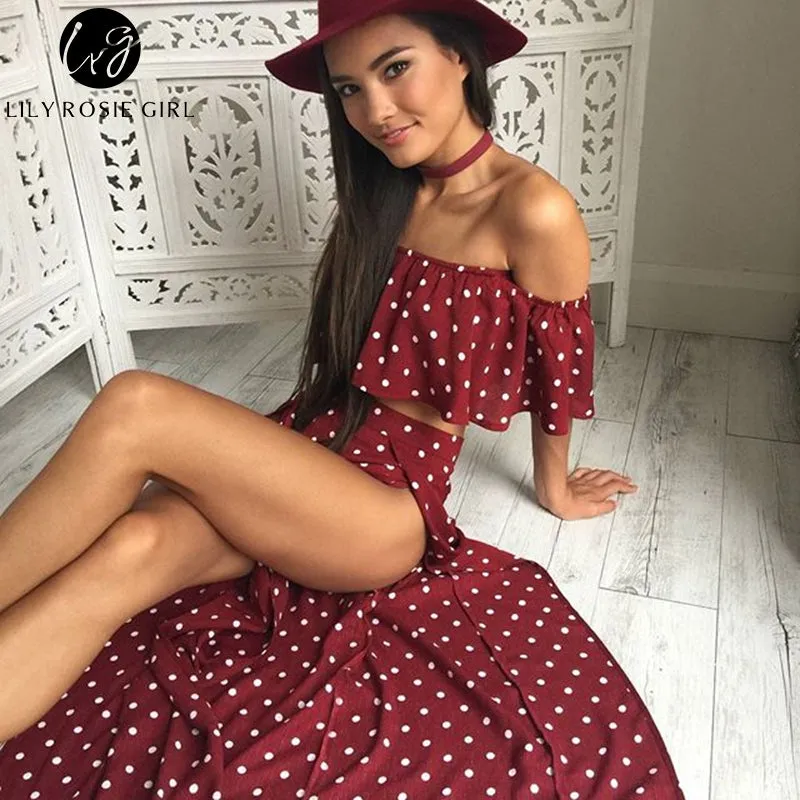 VenusFox Off Shoulder Red Vintage Long Dress