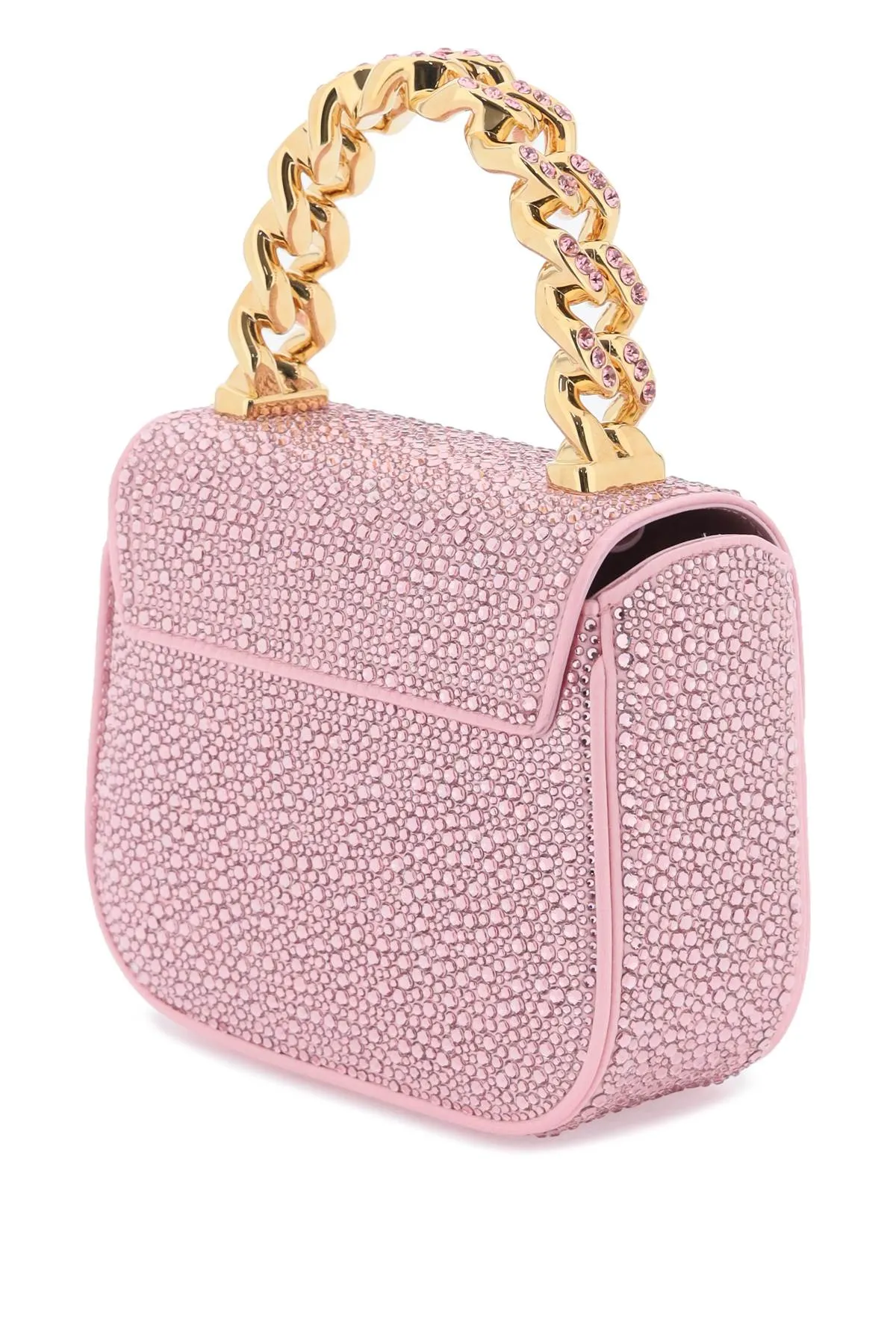 Versace La Medusa Handbag With Crystals Pink